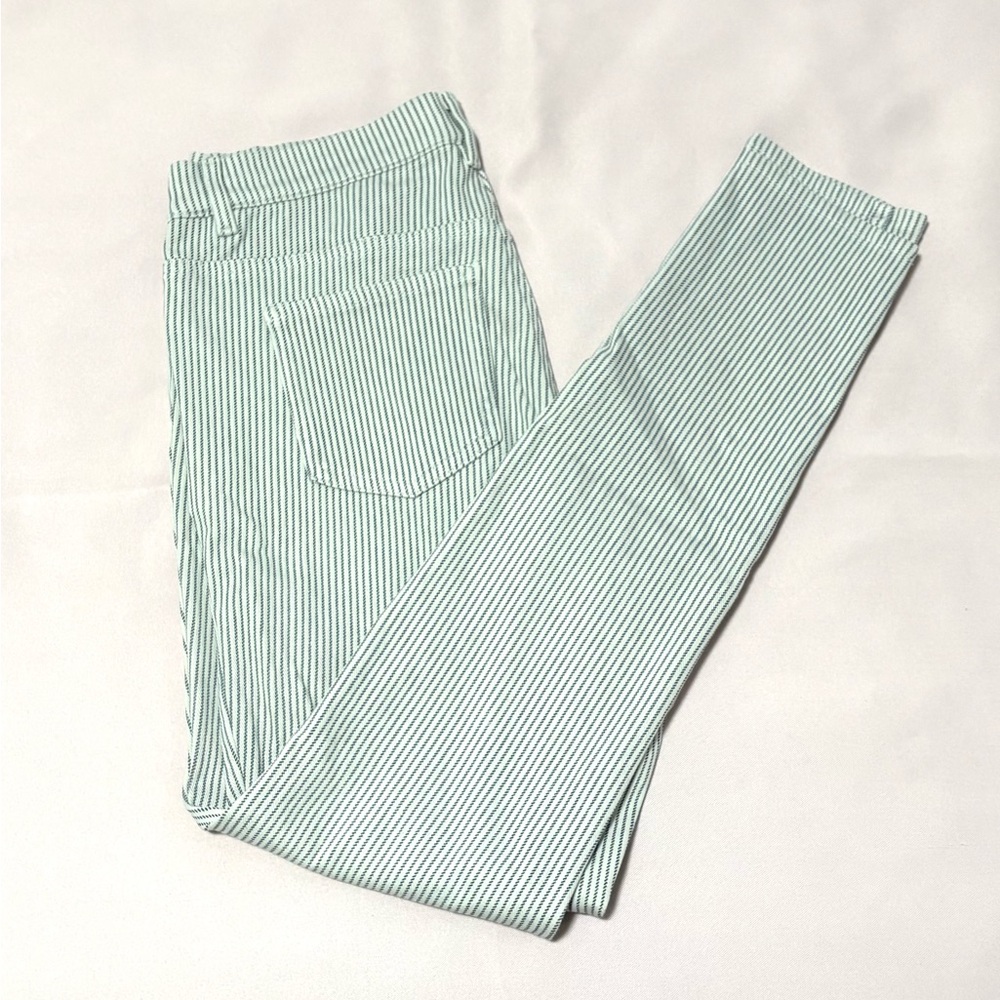 Uniqlo Women White and Black Striped Pants Size L